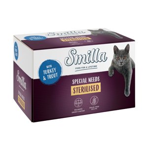 Smilla Sterilised vaničky, 6 x 100 g - skvělá cena - krůtí se pstruhem