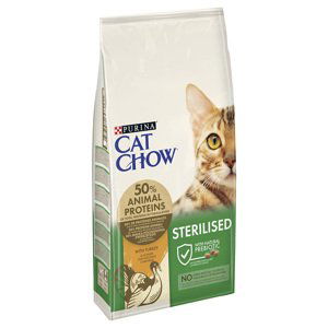 Purina Cat Chow Adult, 13 + 2 kg / 9 + 1 kg zdarma -  Chow Special Care Sterilized Turkey 10kg - 9+1kg zdarma!