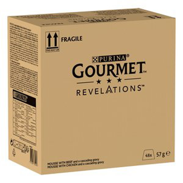 Gourmet Revelations Mousse krmivo, 96 x 57 g - 25 % sleva - hovězí a kuřecí