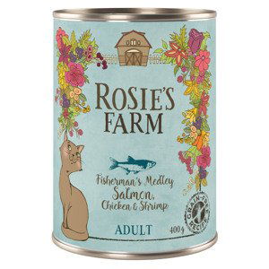 Rosie's Farm Adult 6 x 400 g - losos a kuřecí s krevetami