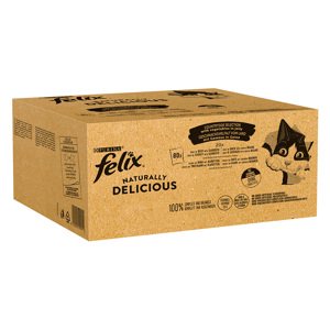 Megapack Felix Naturally Delicious 80 x 80 g - míchané balení (kachní, krocaní, hovězí, kuřecí)