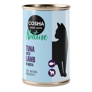 Výhodné balení Cosma Nature 24 x 140 g - tuňák a jehněčí