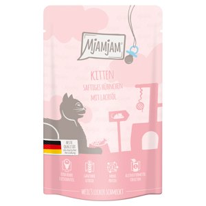 MjAMjAM Quetschie Kitten 12 x 125 g - kuřecí s lososovým olejem