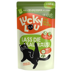 Lucky Lou Adult 16 x 125 g - hovězí s divočákem