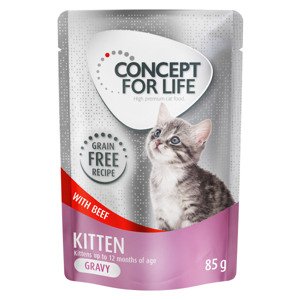 Concept for Life Kitten hovězí bez obilovin – v omáčce - 24 x 85 g