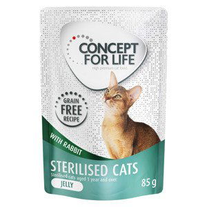 Výhodné balení Concept for Life bez obilovin 48 x 85 g - Sterilised Cats králičí - v želé