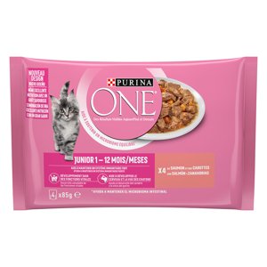 PURINA ONE Junior 4 x 85 g - losos a mrkev