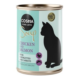 Cosma Soup 6 x 100 g - 20 % sleva - kuřecí prsa a losos s cuketou a mrkví