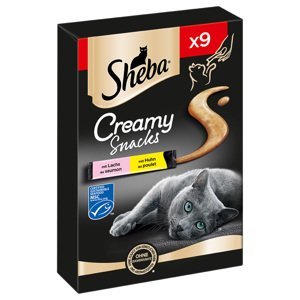 Sheba Creamy Snacks,  3 x balení, 2 + 1 zdarma! - Kuřecí a losos (3 x 9 x 12 g)