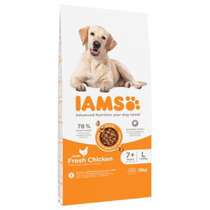 IAMS  granule, 12 kg - 10 + 2 kg zdarma - Senior & Mature Large Chicken