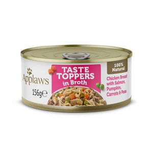 Applaws Taste Toppers in Broth 12 x 156 g - kuřecí s lososem, dýní, mrkví a hráškem