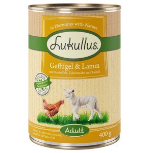 Výhodné balení Lukullus 24 x  400 g - Drůbeží & jehněčí