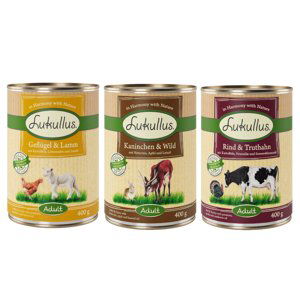 Výhodné balení Lukullus 24 x  400 g - Adult Mix (3 druhy)