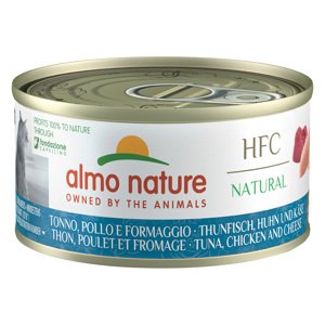 Almo Nature HFC Natural 24 x 70 g výhodné balení - tuňák, kuře a sýr