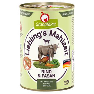 GranataPet Liebling's Mahlzeit 6 x 400 g - hovězí a bažant