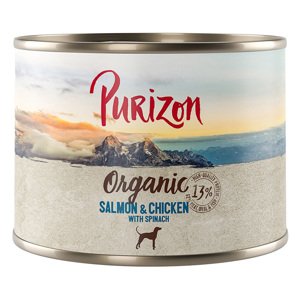 Purizon Organic výhodné balení 24 x 200 g - losos a kuřecí se špenátem