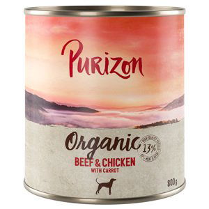 Purizon Organic 6 x 800 g - hovězí a kuřecí s mrkví