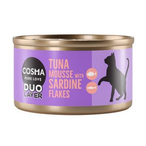 Cosma DUO Layer 6 x 70 g - tuňáková pěna s kousky sardinek