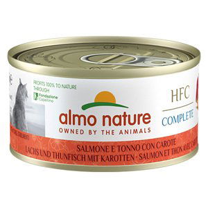 Almo Nature HFC Complete 6 x 70 g - losos a tuňák s mrkví