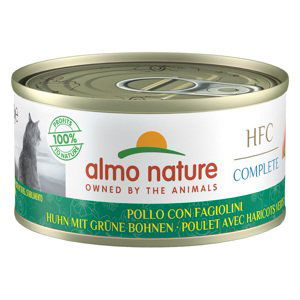 Výhodné balení Almo Nature HFC Complete 12 x 70 g - kuře se zelenými fazolkami