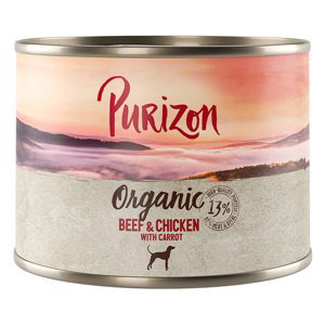 Purizon konzervy / kapsičky - 15 % sleva - Organic hovězí a kuřecí s mrkvíkonzervy  (6 x 200 g)