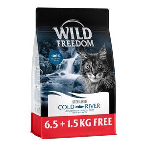 Wild Freedom granule - 6,5 kg + 1,5 kg zdarma - Adult "Cold River" Sterilised losos - bez obliovin