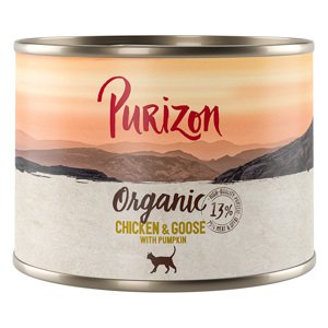 Výhodná balení Purizon Organic 24 x 200 g - kuřecí a husa s dýní