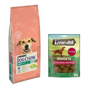 Purina Dog Chow granule 14 kg + AdVENTuROS Nuggets zdarma - Adult Light Turkey