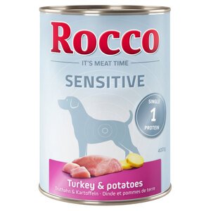 Rocco Sensitive 6 x 400 g konzervy - 5 + 1 zdarma - Krocan & brambory