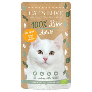 Cat's Love Bio 12 x 100 g – výhodné balení - kuřecí