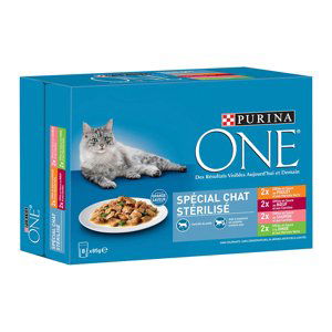 PURINA ONE 24 x 85 g balení pro kočky - Sterilizovaná kočka - kuřecí, hovězí, losos, krůta