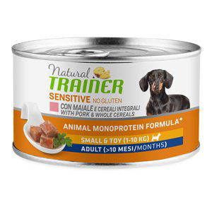 Natural Trainer Sensitive No Gluten Small & Toy Adult 24 x 150 g - vepřové a celozrnné obiloviny