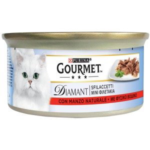 Gourmet Diamant 48 x 85 g mokré krmivo pro kočky - Filé s přírodním hovězím masem