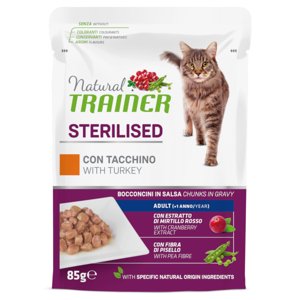 Natural Trainer Adult Sterilised - krůtí (24 x 85 g)