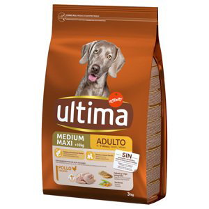 Ultima Medium / Maxi Adult s kuřecím a rýží - 2 x 3 kg