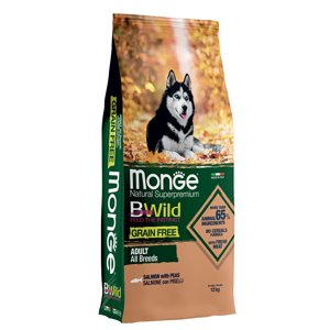 Monge Bwild Grain Free All Breeds Losos a hrášek - 12 kg