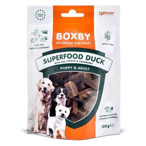 Boxby Superfood Snacks s kachnou, hráškem a brusinkami - 120 g