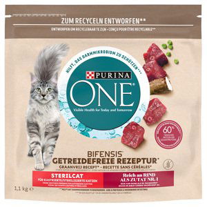 Purina ONE Grain Free Sterilized s hovězím - 3 x 1,1 kg