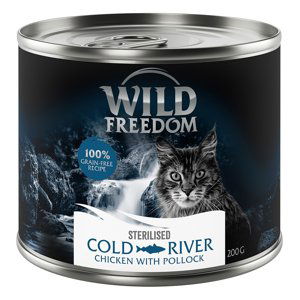 Wild Freedom Adult Sterilised 6 x 200 g – bez obilovin - Cold River Sterilised – kuře a treska