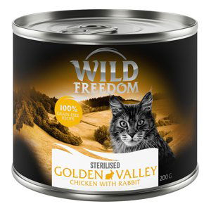 Wild Freedom Adult Sterilised 6 x 200 g – bez obilovin - Golden Valley Sterilised – králík a kuře