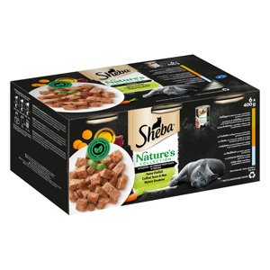 Multibalení Sheba Nature's Collection 6 x 400 g - Různé druhy v paštice