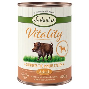 Lukullus Vitality imunitní systém: divočák (bez obilovin) - 6 x 400 g