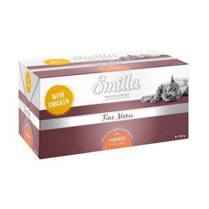 Smilla Fine Menu s gurmánskou náplní 24 x 100 g - kuřecí a losos se špenátem