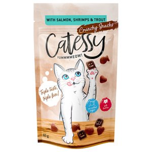 Catessy křupavé pamlsky, 15 x 65 g za skvělou cenu - s lososem, krevetami a pstruhem