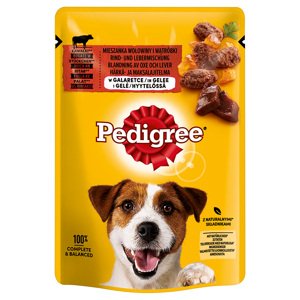 Pedigree kapsičky, 48 x 100 g - 40 + 8 zdarma - Hovězí a játra v želé (48 x 100 g)