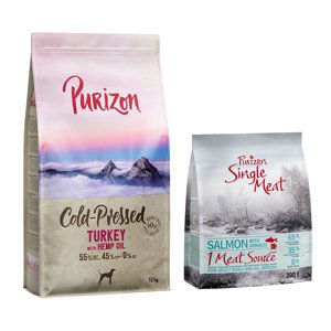 Purizon granule 12 kg + Purizon Single Meat granule 1,8 kg zdarma  - Cold pressed Turkey - bez obilovin