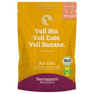 Herrmann's Selection 40x100 g - výhodné balení - bio kachna s bio bramborami a bio banánovými čipsy