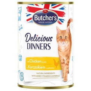 Butcher's Delicious Dinners pro kočky 24 × 400 g - s kuřecím
