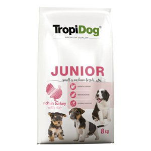 Tropidog Premium Junior Small & Medium s krocaním a rýží - výhodné balení: 2 x 8 kg