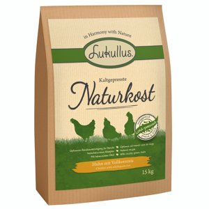 Lukullus granule, 10 / 15 kg - 15 % sleva - kuřecí s celozrnnou rýží (15 kg)